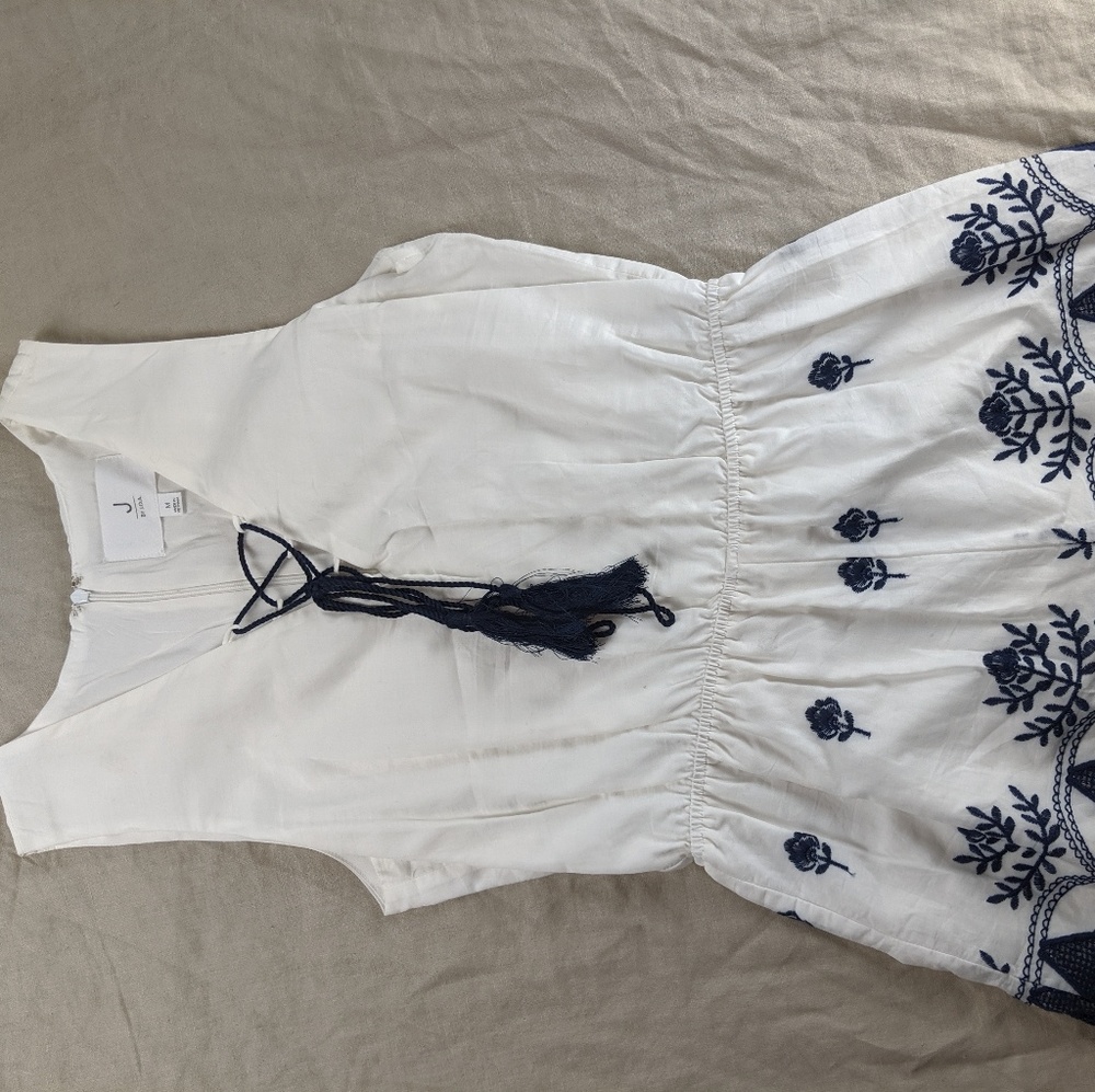 J by J.O.A White and Navy Romper